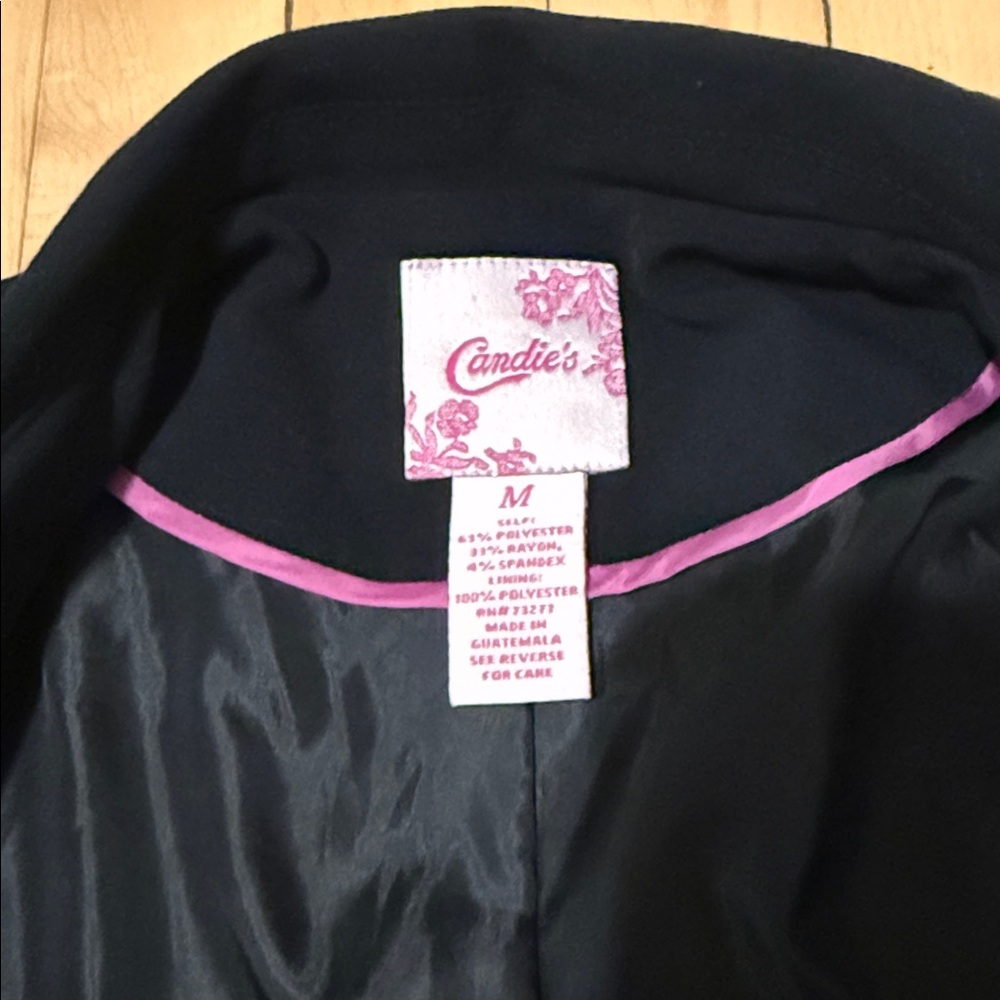 Candie's Black Women's Tailored Blazer Jacket - Picture 5 of 6